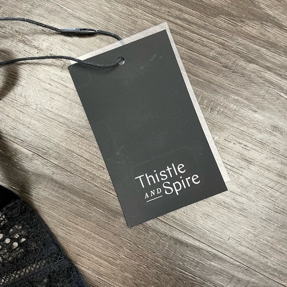 Thistle and Spire Amore Black Lace Bralette Women's XS+ Lace Wired Lingerie Bra - Picture 8 of 10